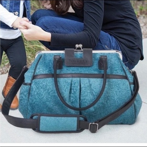 Waverly Baby by Trend Lab - Stetson Lagoon Framed Diaper Bag NWOT - Picture 7 of 16